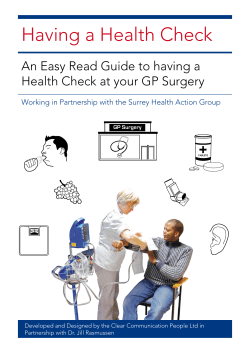 Easy Read Guide to having a Health Check at your GP Surgery