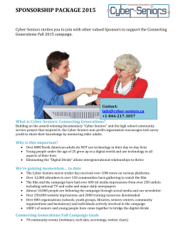 Connecting Generations Fall Campaign Goals