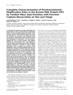 Complete Characterization of Posttranslational Modification Sites in