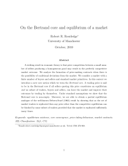 On the Bertrand core and equilibrium of a market