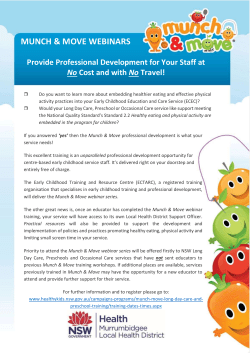 Munch and Move webinars - Murrumbidgee Local Health District