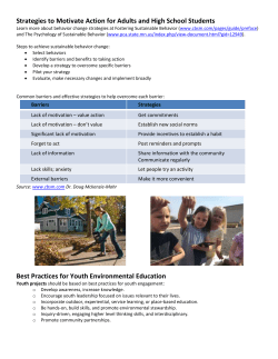 Behavior change and youth best practices cheat sheet