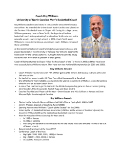 Coach Roy Williams University of North Carolina Men`s Basketball