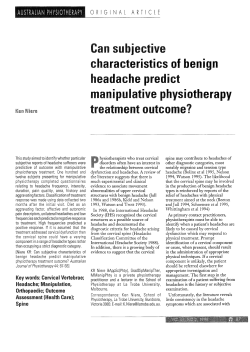 Can subjective characteristics of benign headache predict