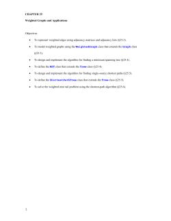 CHAPTER 25 Weighted Graphs and Applications Objectives &bull; To