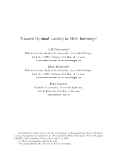 Towards Optimal Locality in Mesh-IndexingsI Rolf Niedermeier2