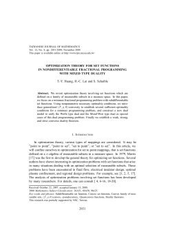 OPTIMIZATION THEORY FOR SET FUNCTIONS IN