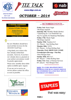 Tee Talk - Kingston Beach Golf Club