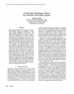 1994-A Strategic Metagame Player for General Chesslike Games