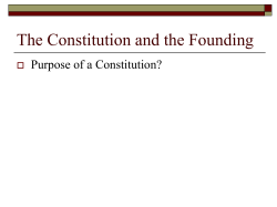 The Constitution and the Founding
