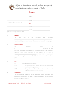 OFFER TO PURCHASE which when accepted constitutes an