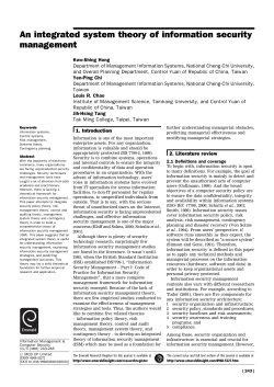 An integrated system theory of information security management