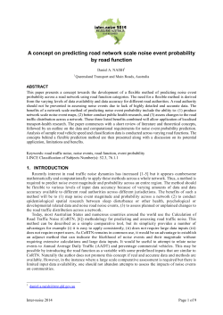A concept on predicting road network scale noise event probability
