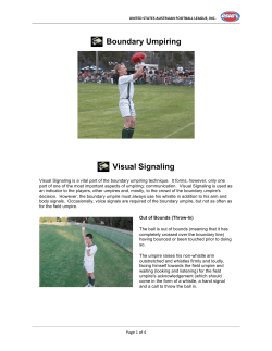 Boundary Umpiring - United States Australian Football League