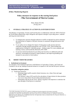 Policy measures taken by the Government of Sierra Leone