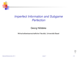 Imperfect Information and Subgame Perfection - WWZ