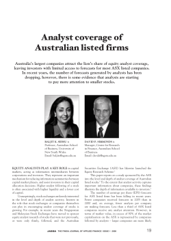 Analyst coverage of Australian listed firms
