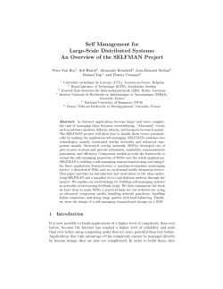 Self Management for Large-Scale Distributed