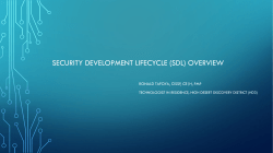 Security Development Lifecycle (SDL) Overview