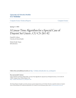 A Linear-Time Algorithm for a Special Case of Disjoint Set Union