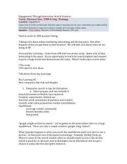 Engagement Through Innovative Search Features Track: Demand