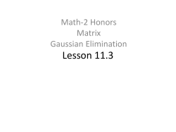 Lesson Honors 11.3 (Gaussian Elimination)
