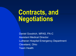 Contracts, Negotiations and Practice Buyouts
