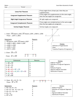 Name: Even More Geometric Proofs Date: Period: ______ Linear