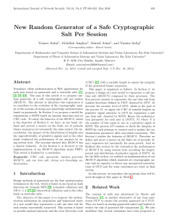 New Random Generator of a Safe Cryptographic Salt Per Session
