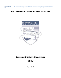 Internet Safety Program - Richmond County Public Schools