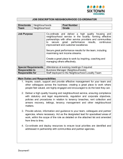 Job Description Neighbourhood co