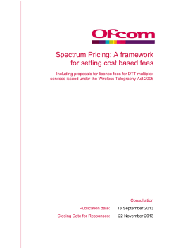 Spectrum Pricing: A framework for setting cost based fees