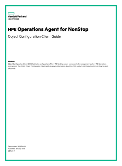Operations Agent for NonStop Object Configuration Client Guide