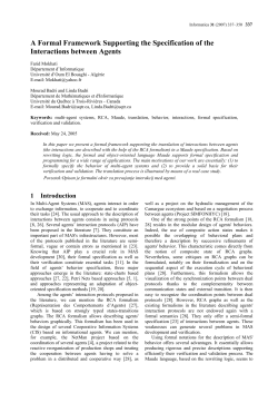 A Formal Framework Supporting the Specification of the Interactions