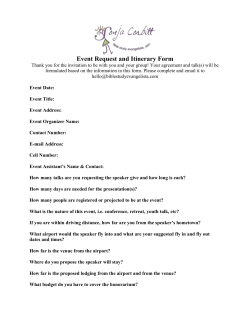 Event Request and Itinerary Form