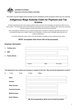 Indigenous Wage Subsidy Claim for Payment and Tax Invoice