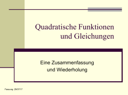 Quadratische Funktionen/Gleichungen