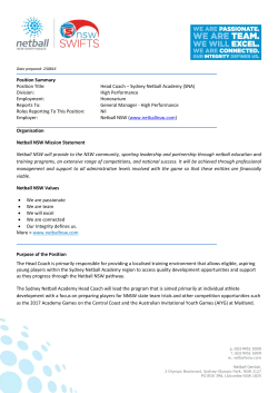 Head Coach - Netball NSW