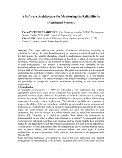 A Software architecture for monitoring the reliability in distributed