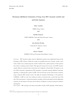 Maximum likelihood estimation of long term HIV dynamic models