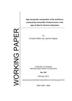 Age and gender composition of the workforce, productivity and profits