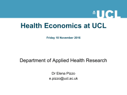 Dr Elena Pizzo, UCL Department of Applied Health