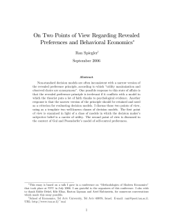 On Two Points of View Regarding Revealed Preferences and