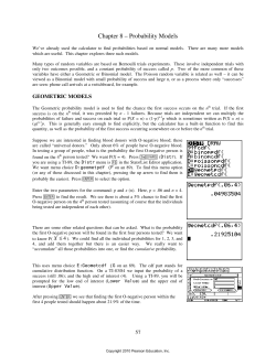 Chapter 8 &ndash; Probability Models