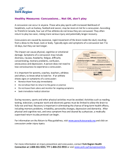 Healthy Measures: Concussions&hellip; Not OK, don`t play