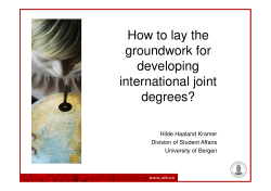 How to lay the groundwork for developing international joint