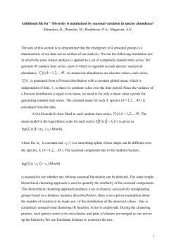 Additional file for &ldquo; Diversity is maintained by seasonal variation in
