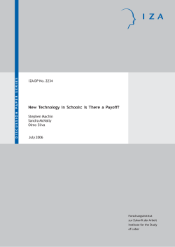 New Technology in Schools: Is There a Payoff?