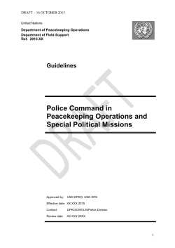 Guidelines Police Command in Peacekeeping Operations and