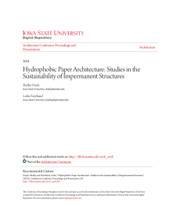 Hydrophobic Paper Architecture: Studies in the Sustainability of